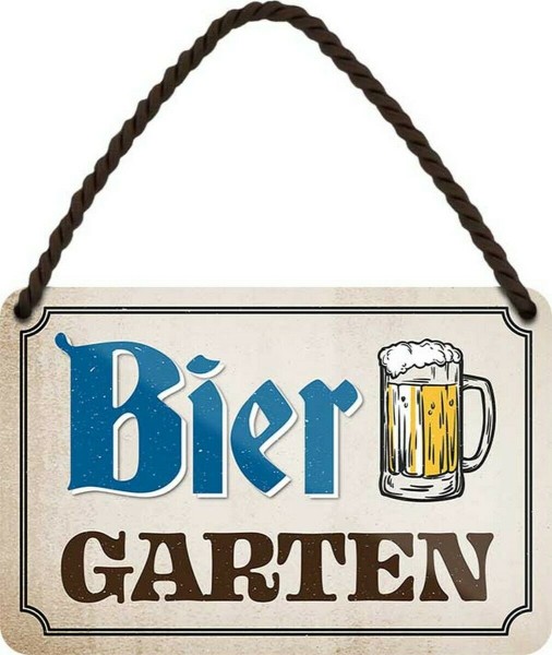 Biergarten Blechschild 18x12 cm Kultig