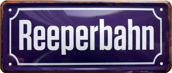 REEPERBAHN BLECHSCHILD 28x12 cm KULT !!!