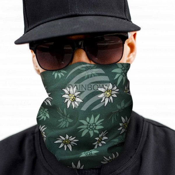 Bandana Multifunktionstuch Halstuch Schlauchschal Mundschutz Schlauchtuch Edelweiss für Damen u. Her