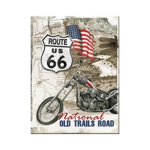 Kühlschrank Magnet 8x6 cm Route 66 Old Trails Road Nostalgie