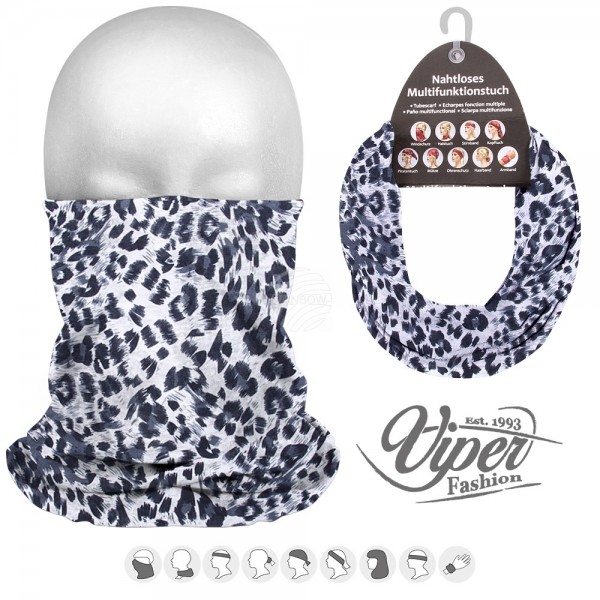 Bandana Multifunktionstuch Halstuch Schlauchschal Mundschutz Schlauchtuch Leopard für Damen u. Her